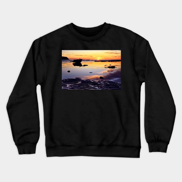 Bateau Bay Beach Sunrise Crewneck Sweatshirt by incredi